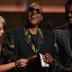 Stevie Wonder (center) and members of Pentatonix present the Song of the Year award onstage during the 58th annual Grammy Awards in Los Angeles on Feb. 15, 2016.
ROBYN BECK/AFP/Getty Images